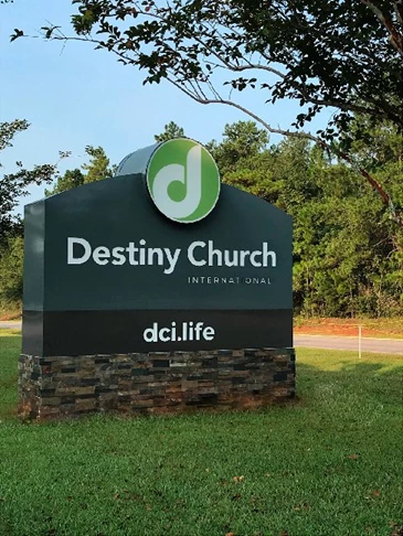 Monument Sign for Destiny Church in Daphne, Alabama